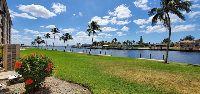 exterior space featuring a water view