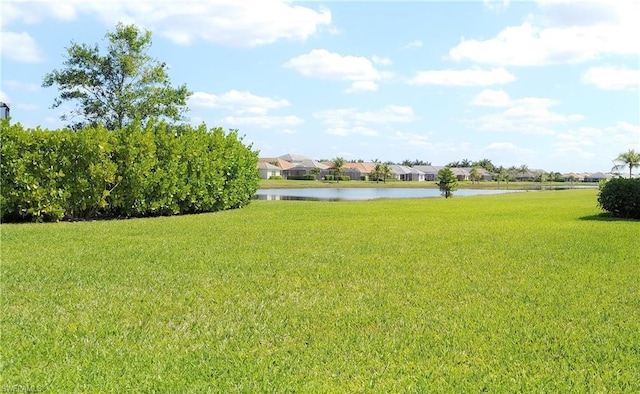 view of yard featuring a water view