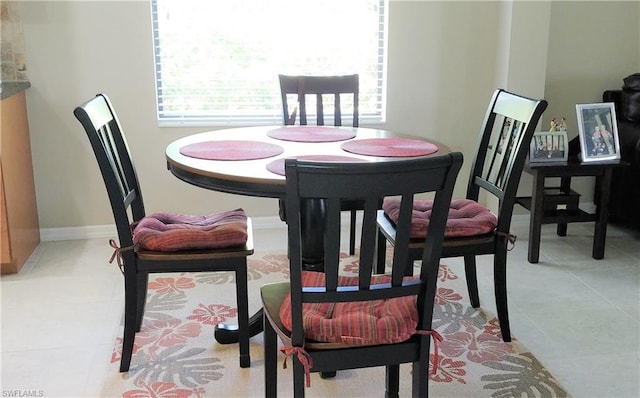 view of tiled dining area