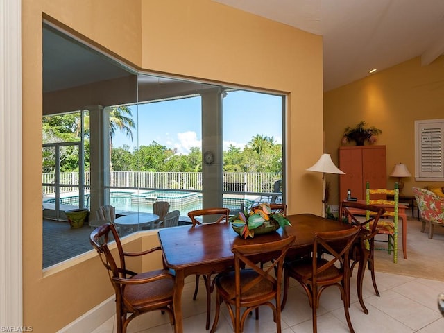 view of tiled dining room