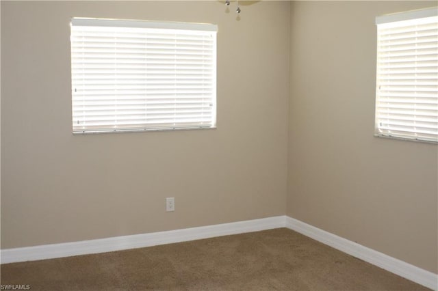 empty room featuring carpet floors and a healthy amount of sunlight