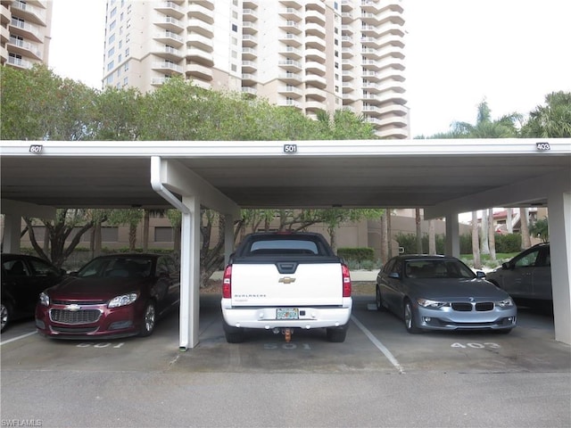 view of car parking with a carport