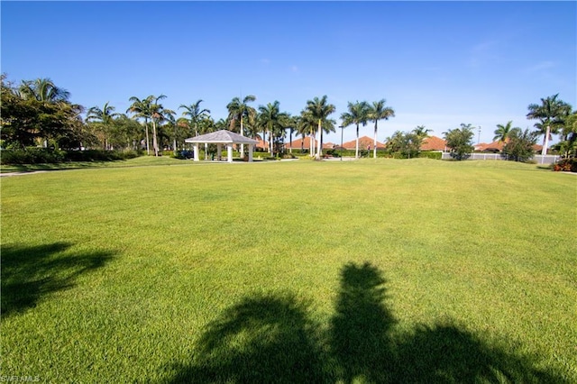 view of yard featuring a gazebo