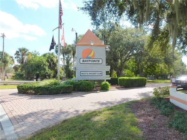 view of community sign