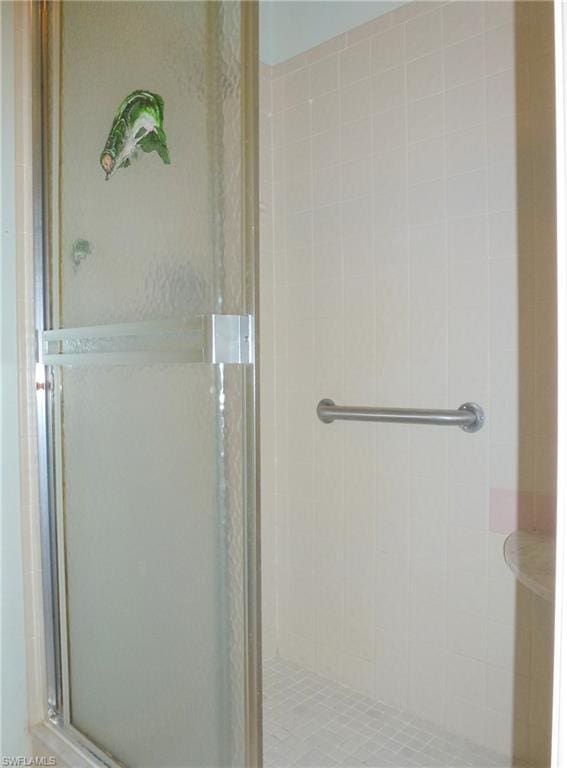 bathroom featuring walk in shower