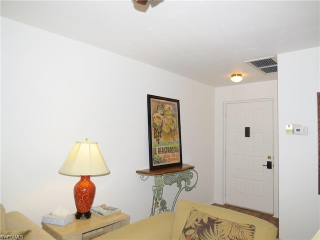 foyer entrance with hardwood / wood-style flooring