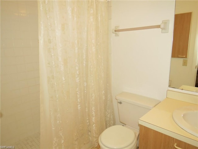 bathroom with toilet and vanity