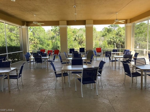 view of patio / terrace featuring ceiling fan