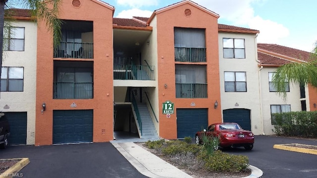 view of building exterior with a garage