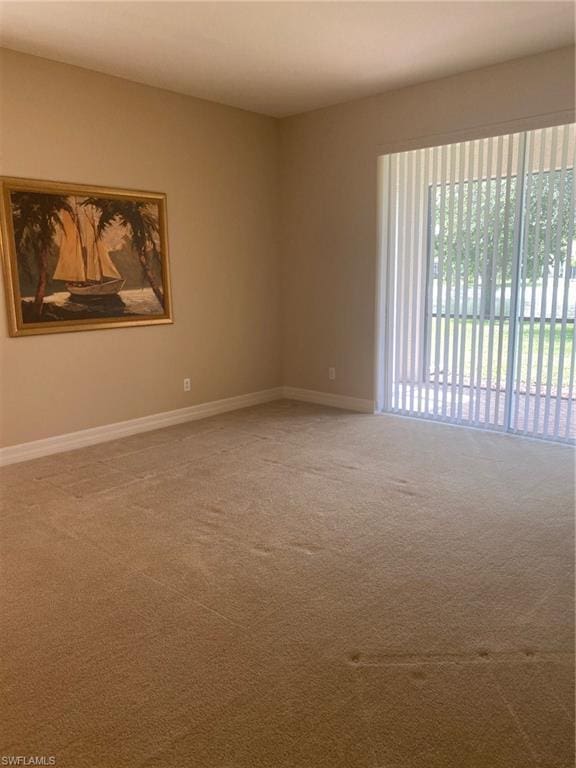 unfurnished room with carpet flooring