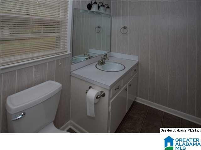 bathroom featuring toilet and vanity with extensive cabinet space