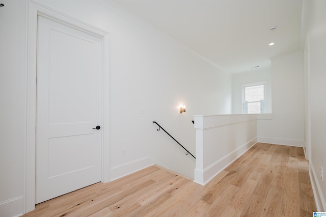 hall featuring light wood-type flooring