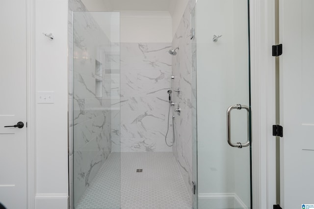 bathroom with an enclosed shower