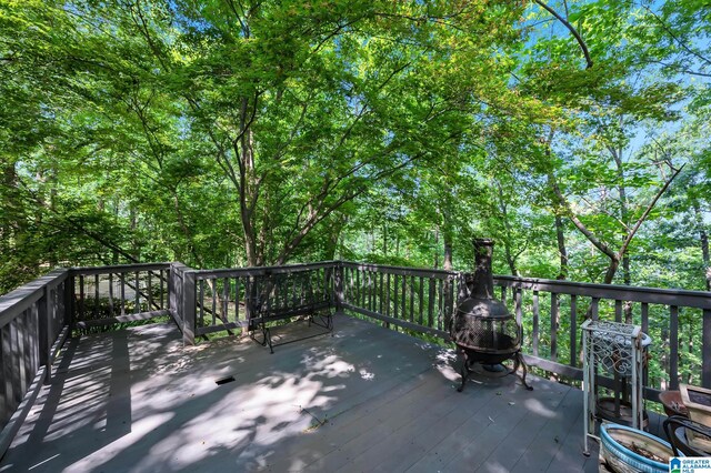 view of patio featuring a wooden deck