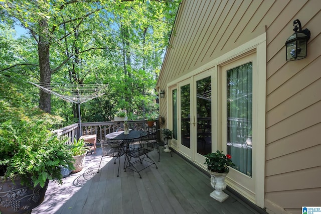 deck featuring french doors