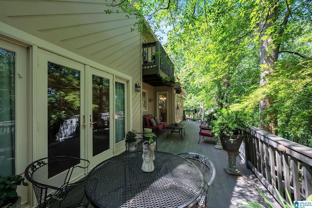 view of terrace with french doors