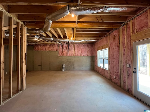 basement featuring plenty of natural light