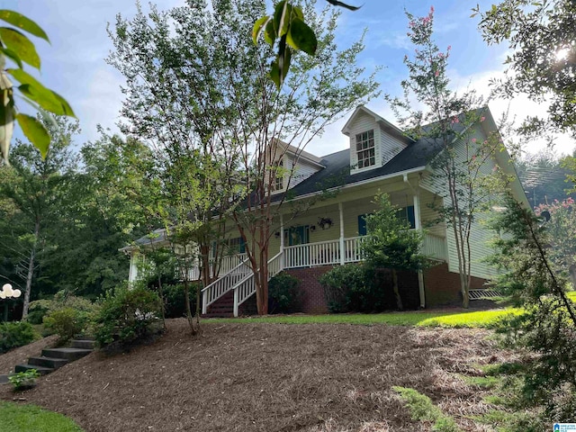 exterior space with covered porch