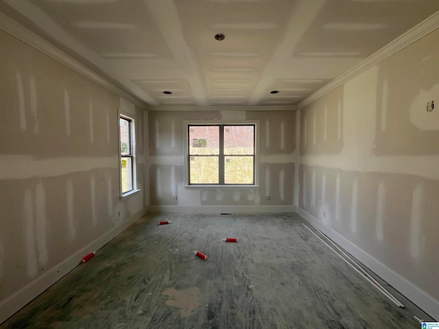 spare room with ornamental molding