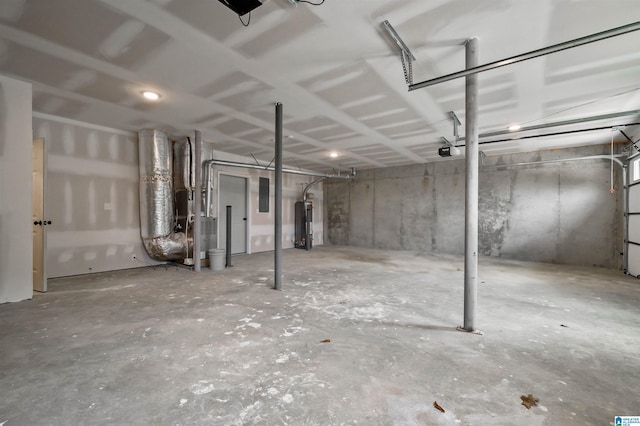 basement featuring gas water heater