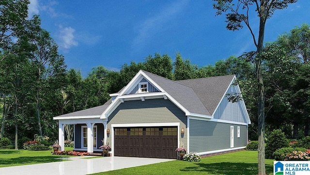 view of front of home featuring a front lawn