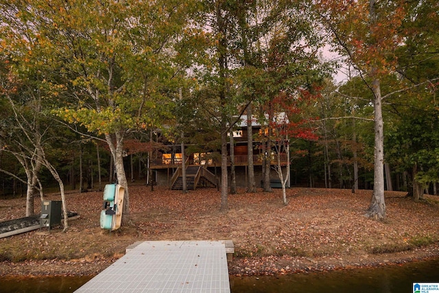 exterior space featuring a wooden deck