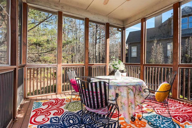 view of sunroom