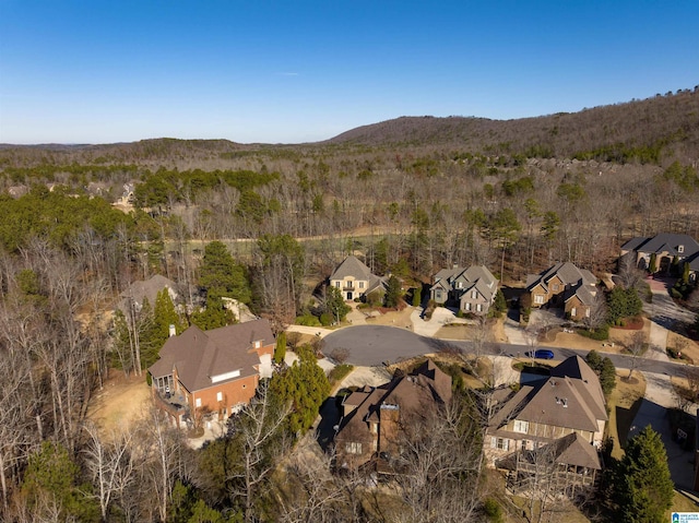 bird's eye view with a mountain view