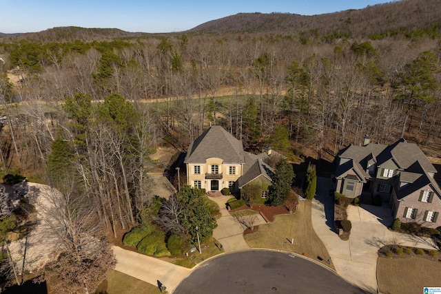 drone / aerial view with a mountain view