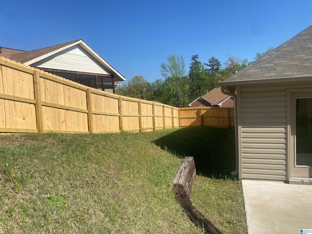 view of yard with fence