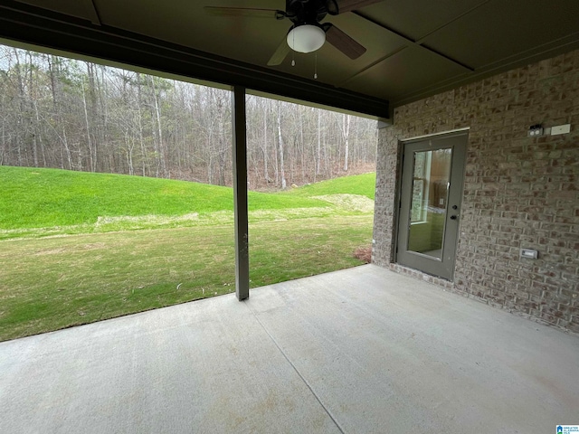 view of patio with ceiling fan