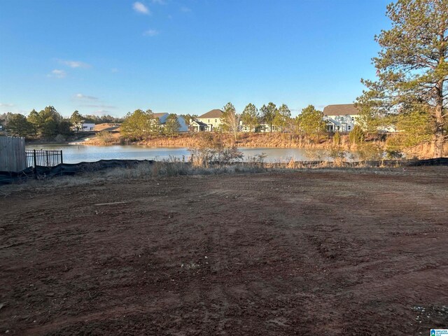 view of yard with a water view