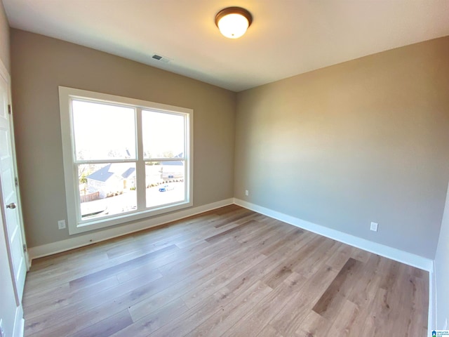 empty room featuring light hardwood / wood-style flooring