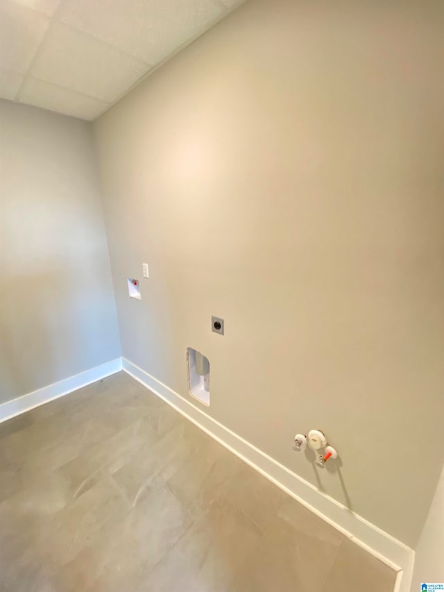 laundry area with hookup for an electric dryer and hookup for a gas dryer