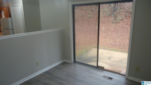 empty room featuring wood-type flooring