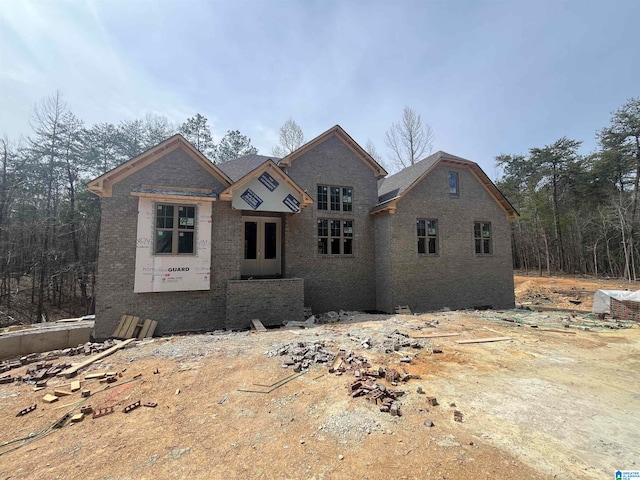 view of front facade featuring french doors