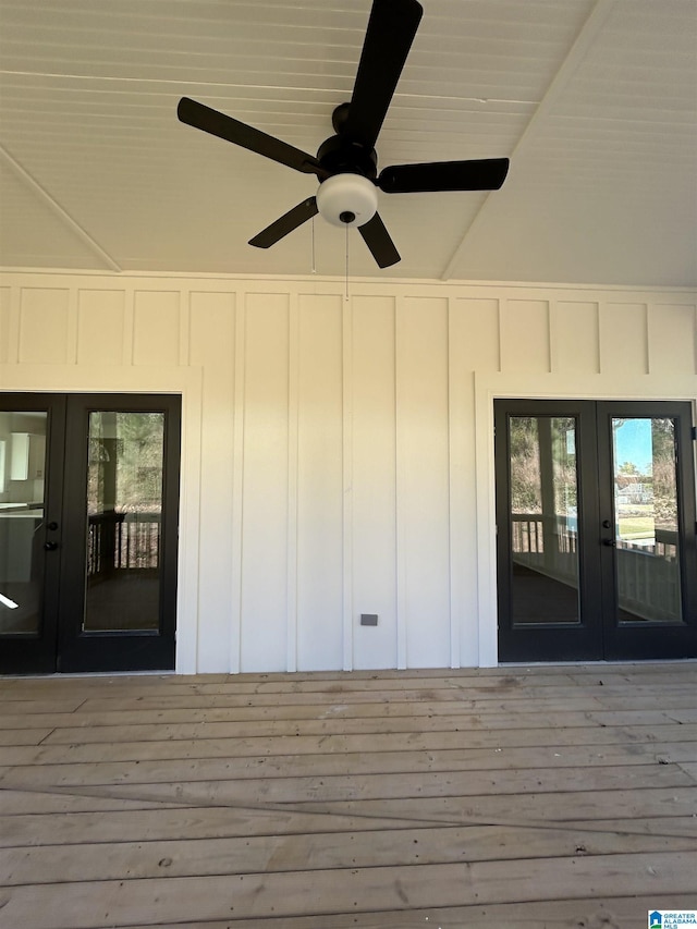 entrance to property featuring french doors