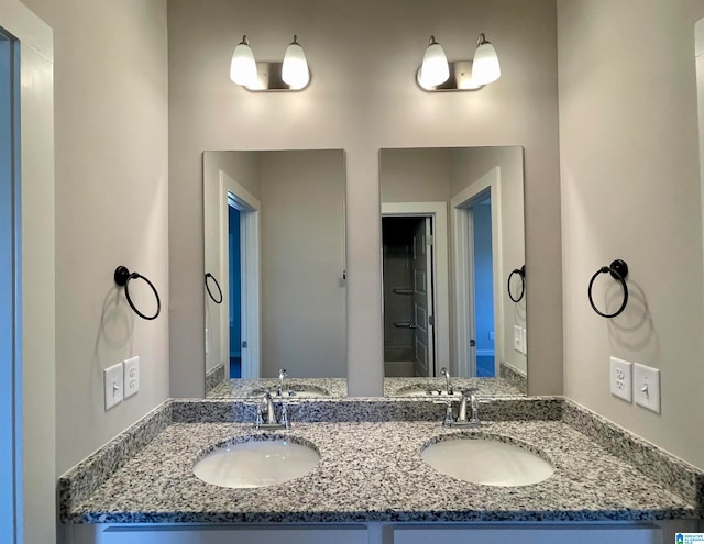 bathroom with double sink vanity