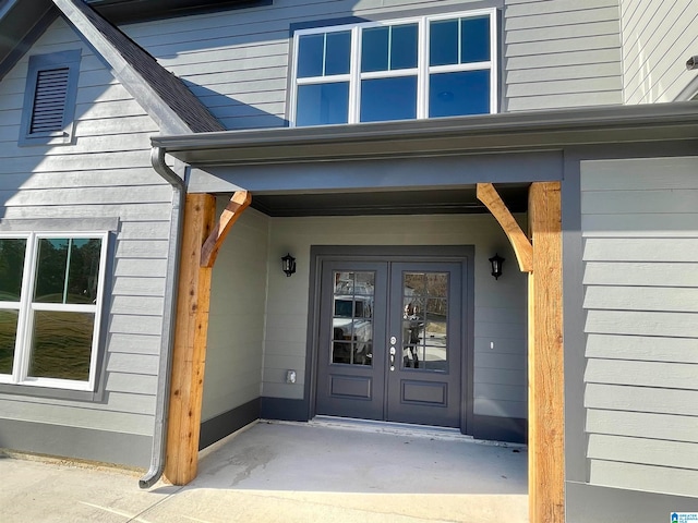 entrance to property with french doors