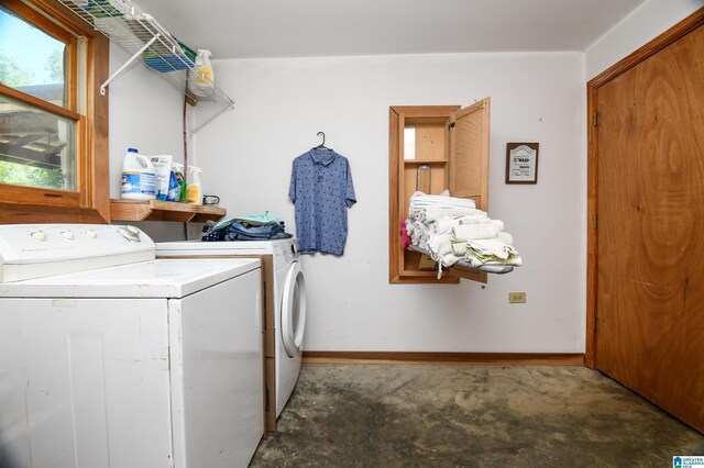 washroom featuring independent washer and dryer