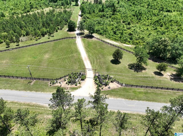 drone / aerial view with a rural view