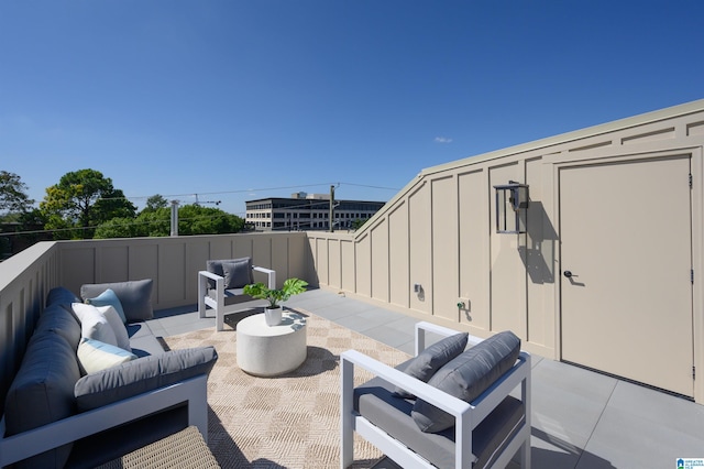 view of patio with an outdoor hangout area