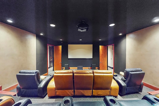 view of carpeted cinema room