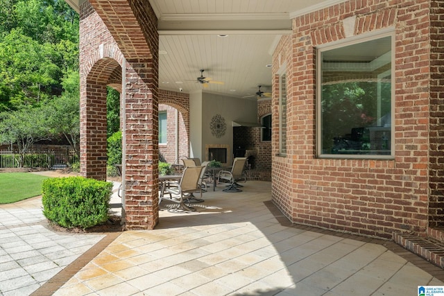 view of patio / terrace with ceiling fan