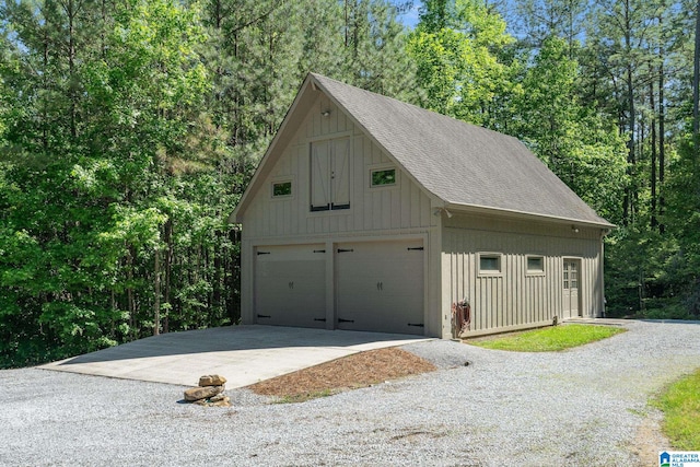 view of garage