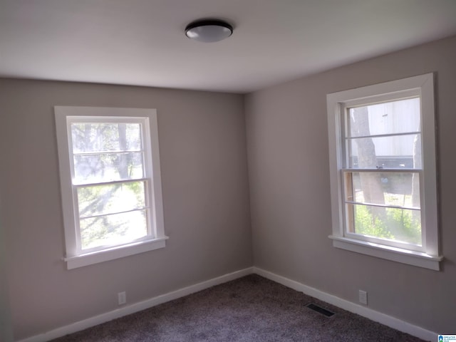 carpeted empty room featuring plenty of natural light