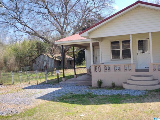 exterior space with a front lawn