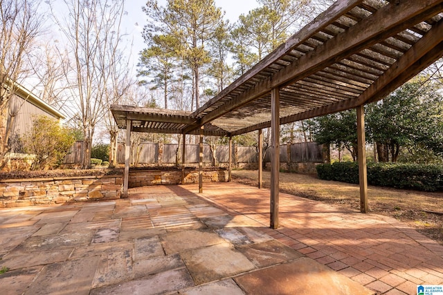 view of patio with a pergola