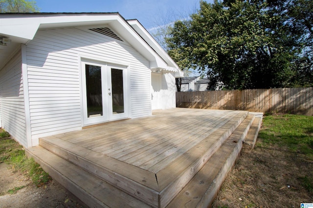 deck featuring french doors