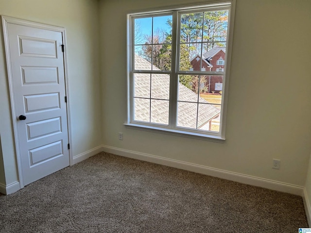 carpeted empty room with baseboards and a wealth of natural light